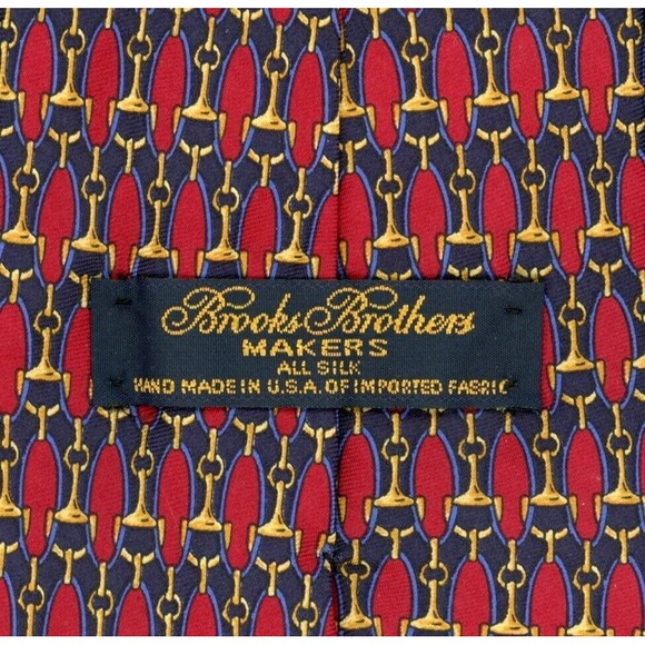 Brooks Brothers Makers Mens Tie Red With Blue Orange 3.75 X 56 - Picture 1 of 12